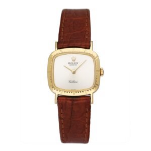Rolex Cellini mostrador prata 18k ouro amarelo Relógio Feminino