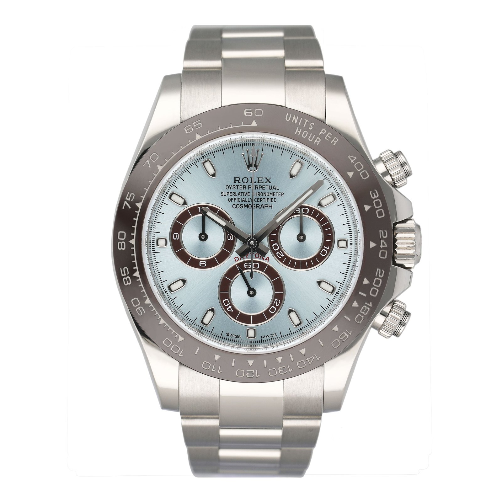 Rolex Cosmograph Daytona 116506 Ice-mostrador azul Platinum Relógio Masculino Caixa e Documentos
