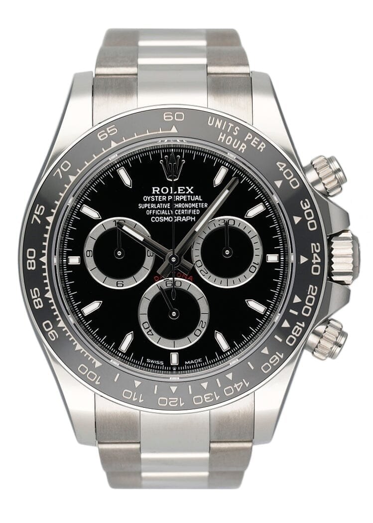 Rolex Cosmograph Daytona 126500LN mostrador preto Relógio Masculino Caixa e Documentos