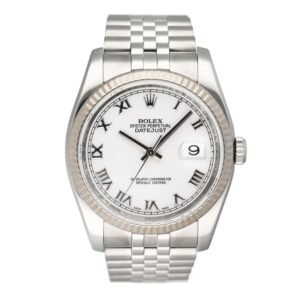 Rolex Datejust 116234 Roman mostrador branco Relógio Masculino