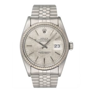 Rolex Datejust 16014 Siver Linen Dial Steel Relógio Masculino