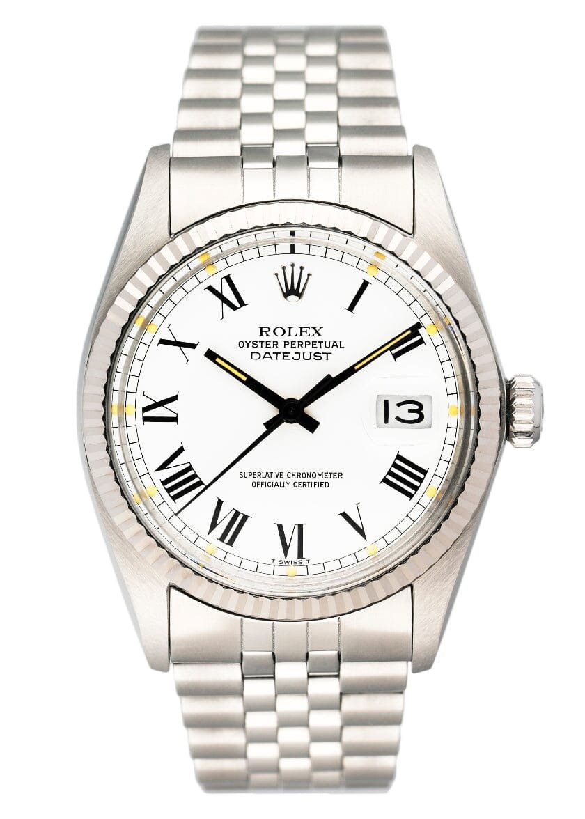 Rolex Datejust 16014 mostrador branco Relógio Masculino Caixa e Documentos