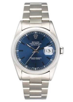 Rolex Datejust 16200 mostrador azul Relógio Masculino Caixa e Documentos