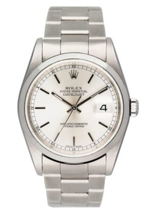 Rolex Datejust 16200 mostrador prata Relógio Masculino