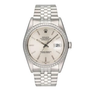 Rolex Datejust 16220 mostrador prata Relógio Masculino