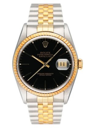 Rolex Datejust 16233 mostrador preto Relógio Masculino