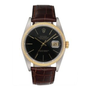 Rolex Datejust 16233 mostrador preto Relógio Masculino