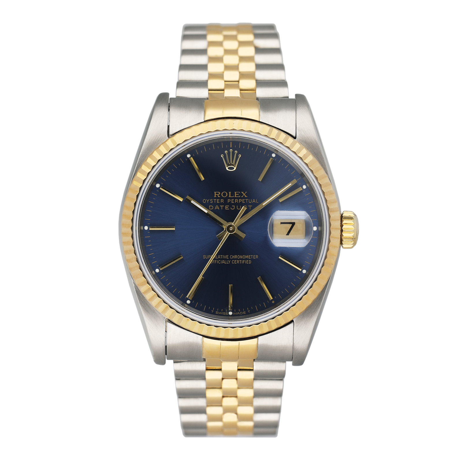 Rolex Datejust 16233 mostrador azul Relógio Masculino