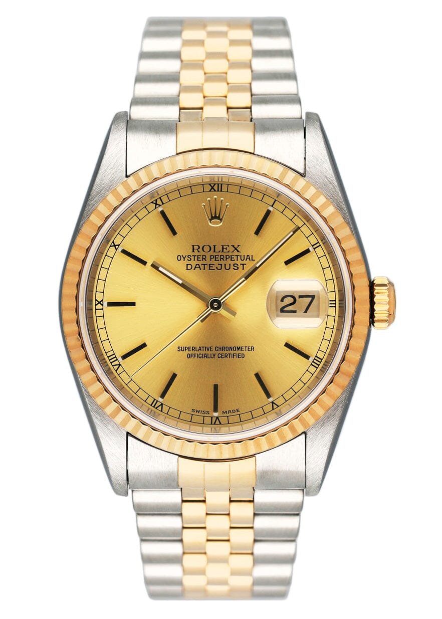 Rolex Datejust 16233 mostrador champagne Relógio Masculino