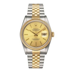 Rolex Datejust 16233 mostrador champagne Two Tone Relógio Masculino Caixa e Documentos