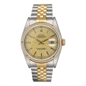 Rolex Datejust 16233 Champagne Linen Dial Relógio Masculino