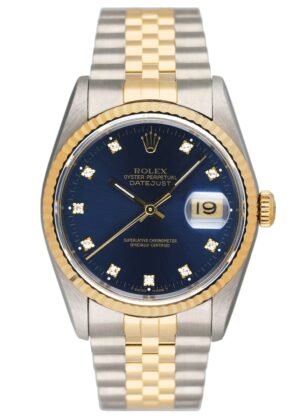Rolex Datejust 16233 Diamond mostrador azul Relógio Masculino