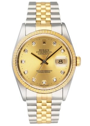Rolex Datejust 16233 Diamond Dial Relógio Masculino