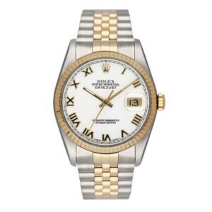 Rolex Datejust 16233 mostrador branco Relógio Masculino Caixa e Documentos
