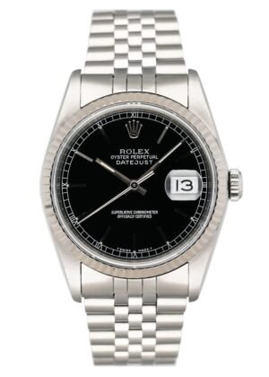 Rolex Datejust 16234 mostrador preto Relógio Masculino