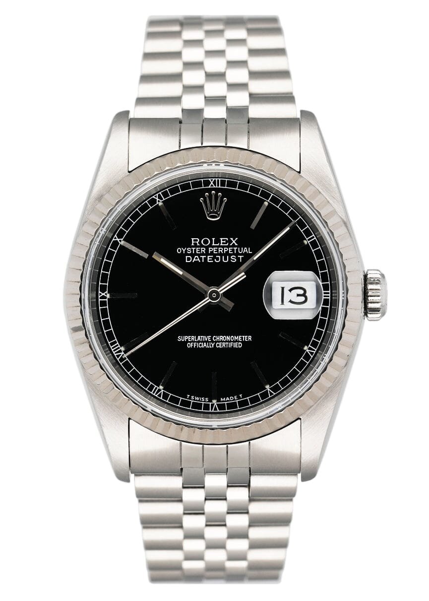 Rolex Datejust 16234 mostrador preto Relógio Masculino