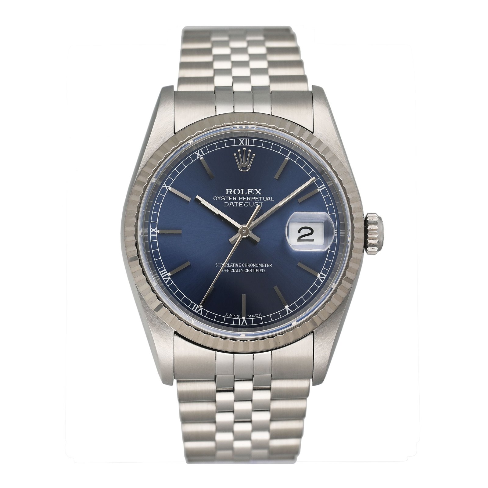 Rolex Datejust 16234 mostrador azul Relógio Masculino