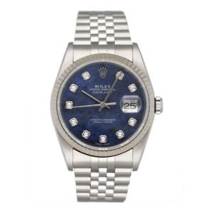 Rolex Datejust 16234 Diamond Sodalite Stone Dial Relógio Masculino