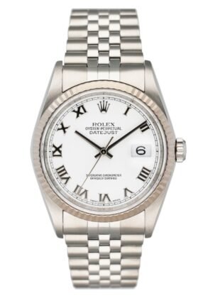 Rolex Datejust 16234 mostrador branco Relógio Masculino Caixa e Documentos
