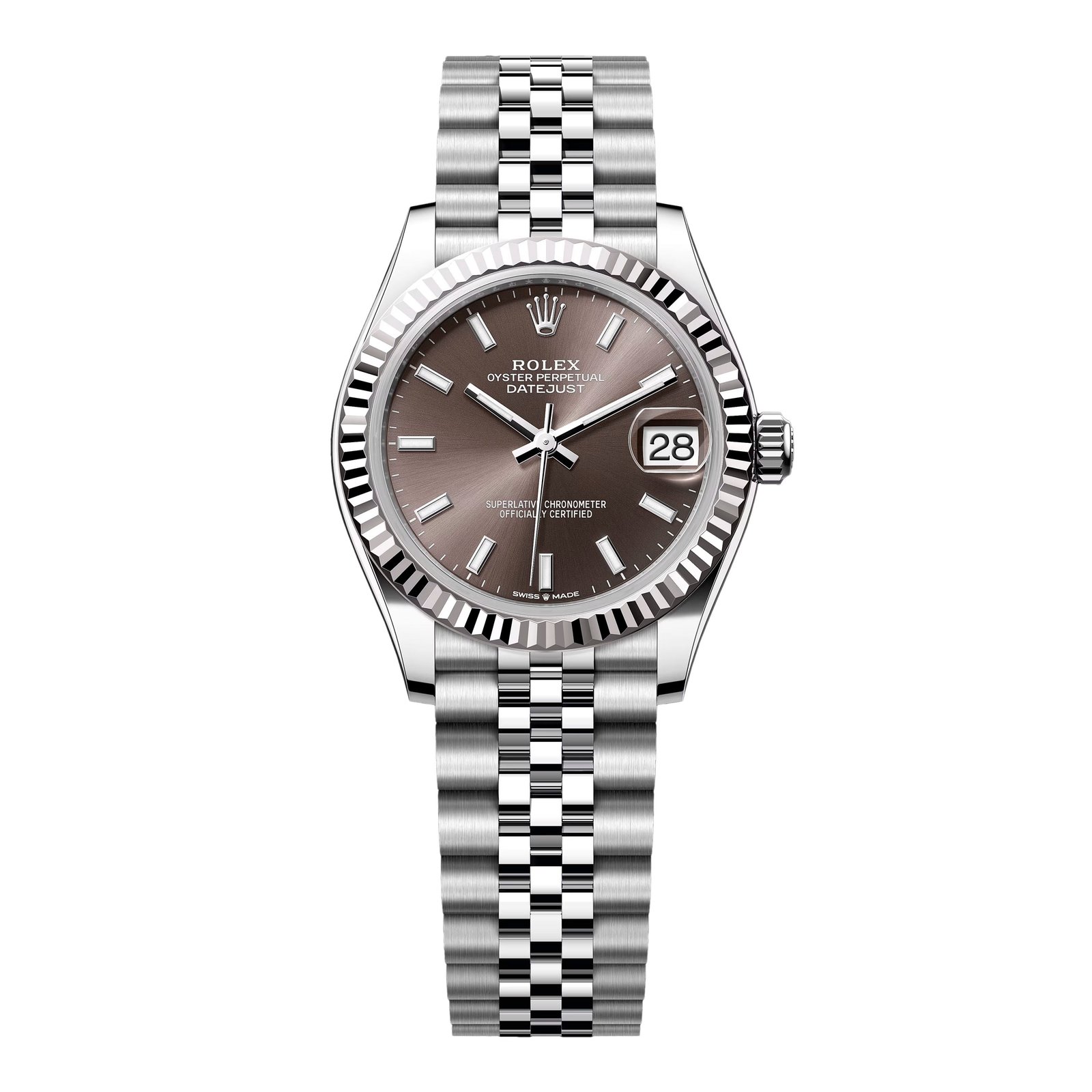 Rolex Datejust 278274 Dark mostrador cinza Relógio Feminino Caixa e Documentos