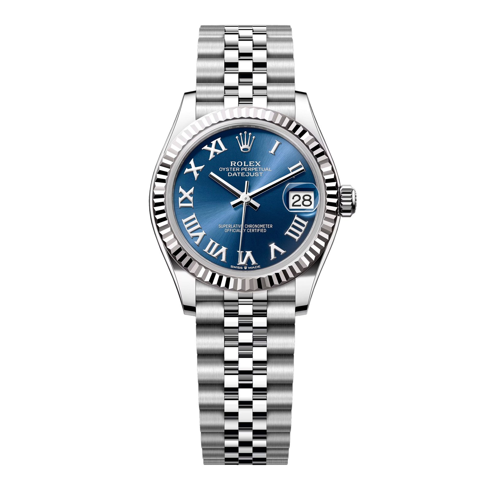 Rolex Datejust 278274 Roman mostrador azul Relógio Feminino Caixa e Documentos
