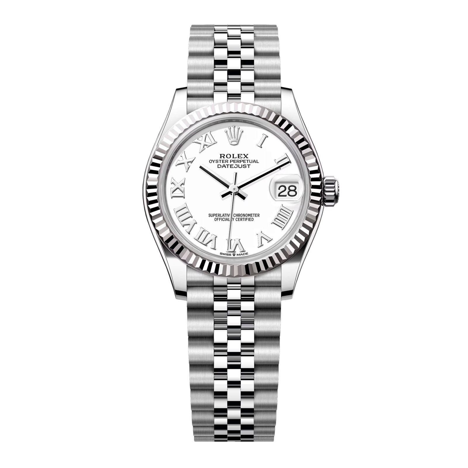 Rolex Datejust 278274 Roman mostrador branco Relógio Feminino Caixa e Documentos