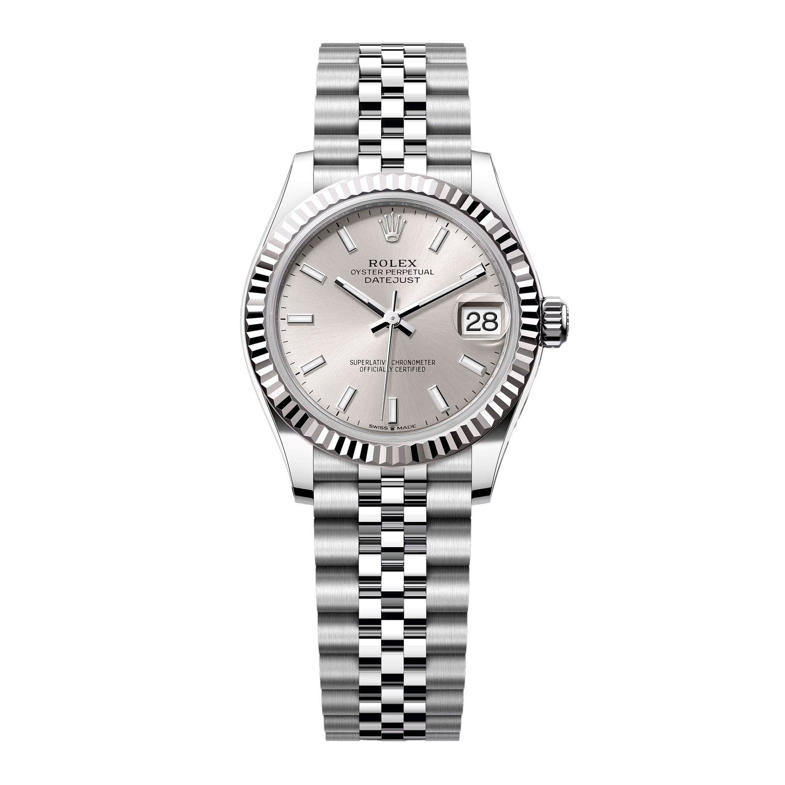 Rolex Datejust 278274 mostrador prata Relógio Feminino Caixa e Documentos