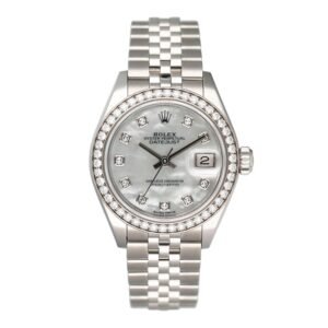 Rolex Datejust 279384RBR Diamond MOP Dial Relógio Feminino Caixa e Documentos