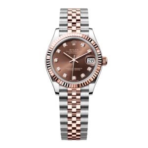 Rolex Datejust 31 278271 Diamond Chocolate Dial Relógio Feminino Caixa e Documentos