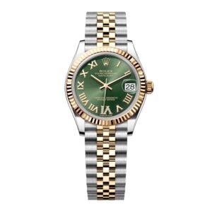 Rolex Datejust 31 278273 Diamond Green Dial Relógio Feminino Caixa e Documentos