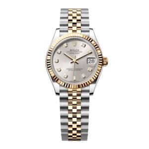 Rolex Datejust 31 278273 Diamond mostrador prata Relógio Feminino Caixa e Documentos