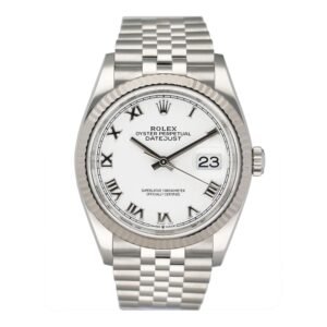 Rolex Datejust 36 126234 mostrador branco Relógio Masculino Caixa e Documentos