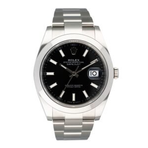 Rolex Datejust 41 126300 mostrador preto Steel Relógio Masculino Caixa e Documentos