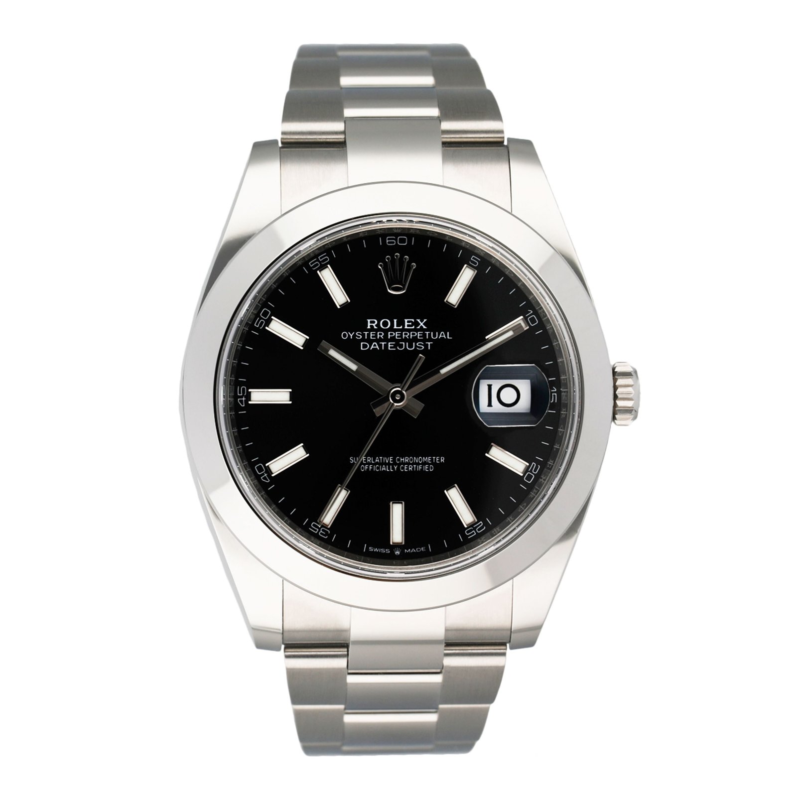 Rolex Datejust 41 126300 mostrador preto Steel Relógio Masculino Caixa e Documentos