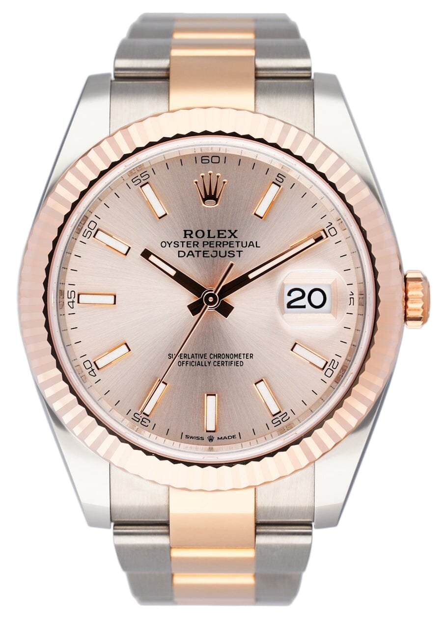 Rolex Datejust 41 126331 Everose Dial Two Tone Relógio Masculino