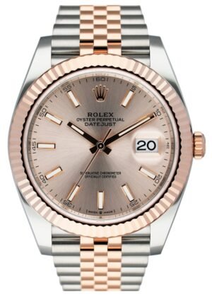 Rolex Datejust 41 126331 Sundust Dial ouro rosa Relógio Masculino