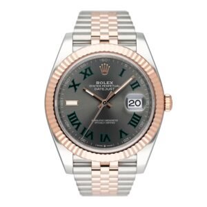 Rolex Datejust 41 126331 Wimbledon Dial Relógio Masculino Caixa e Documentos