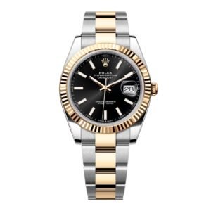 Rolex Datejust 41 126333 mostrador preto Relógio Masculino Caixa e Documentos