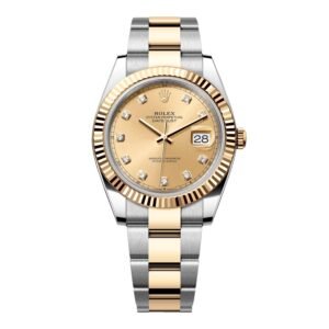 Rolex Datejust 41 126333 Diamond mostrador champagne Relógio Masculino Caixa e Documentos