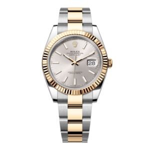 Rolex Datejust 41 126333 mostrador prata Relógio Masculino Caixa e Documentos