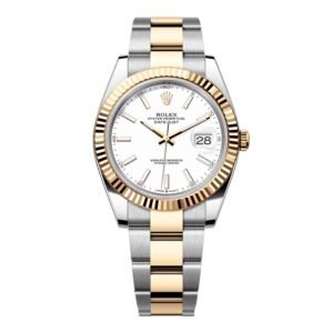 Rolex Datejust 41 126333 mostrador branco Relógio Masculino Caixa e Documentos