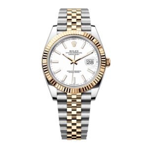 Rolex Datejust 41 126333 mostrador branco Relógio Masculino Caixa e Documentos
