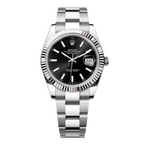 Rolex Datejust 41 126334 mostrador preto Steel Relógio Masculino Caixa e Documentos
