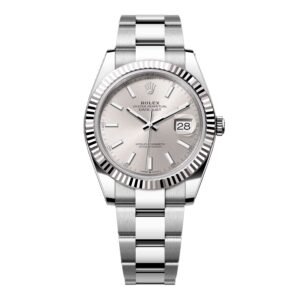 Rolex Datejust 41 126334 mostrador prata Steel Relógio Masculino Caixa e Documentos