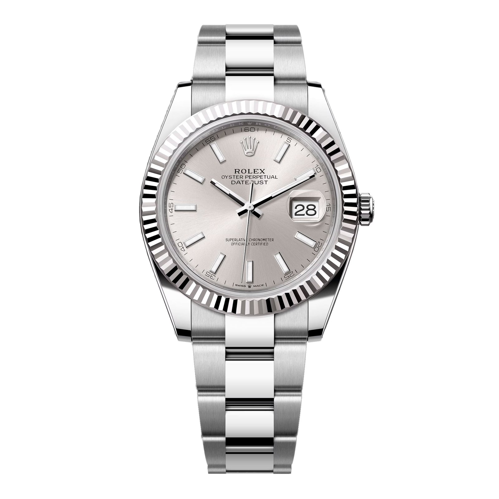 Rolex Datejust 41 126334 mostrador prata Steel Relógio Masculino Caixa e Documentos