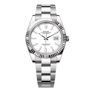 Rolex Datejust 41 126334 mostrador branco Steel Relógio Masculino Caixa e Documentos
