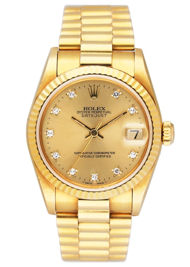 Rolex DateJust 68278 Diamond mostrador champagne Relógio Feminino