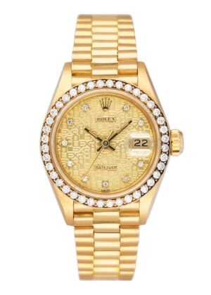 Rolex Datejust 69138 Diamond Anniversary Dial Relógio Feminino Caixa e Documentos
