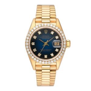 Rolex Datejust 69138 Diamond Blue Vignette Dial Relógio Feminino