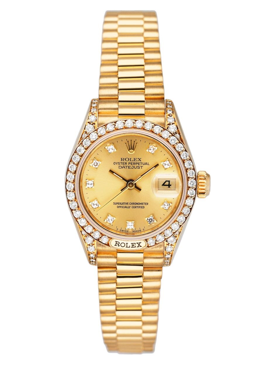 Rolex Datejust 69158 Diamond 18k ouro amarelo Relógio Feminino